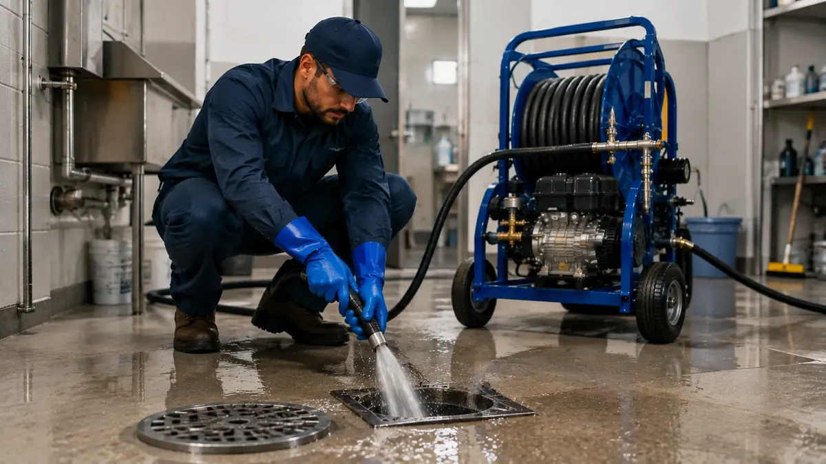 Floor Drain Hydro Jet Cleaning in Tupman