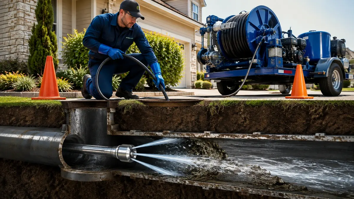 Main Sewer Line Hydro Jet Cleaning in Tupman